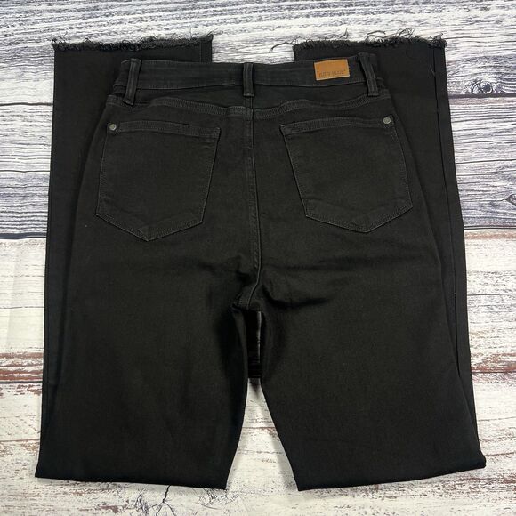 Judy Blue Boot Cut High Rise Button Fly Raw Hem Black Jeans 88670 Size 7/28 - Picture 3 of 8